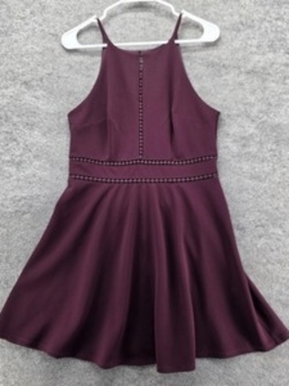 Sleeveless Plum Fit-and-Flare Mini Dress